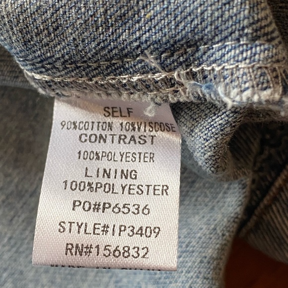 Distressed denim with sequined sleeves jacket - Picture 7 of 15